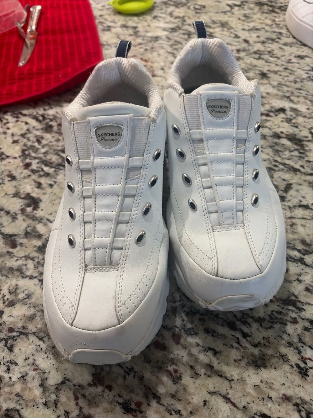 Skechers White Kids Slip-On Athletic Sneakers